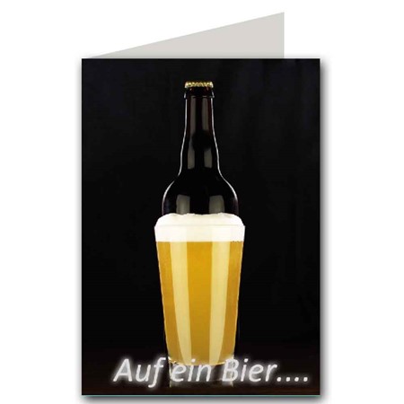 Bild von BierPostCARD - "Auf ein Bier...." Klappkarte gedruckt auf hochwertigem Recyclingpapier A6 im Briefumschlag