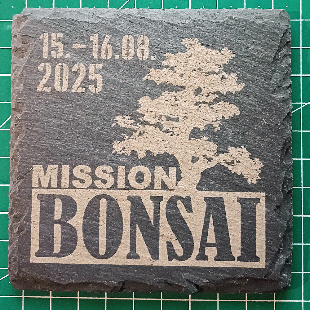 Bild von Untersetzer aus Schiefer - 10 x 10 cm  - MIT DEINER DATEI