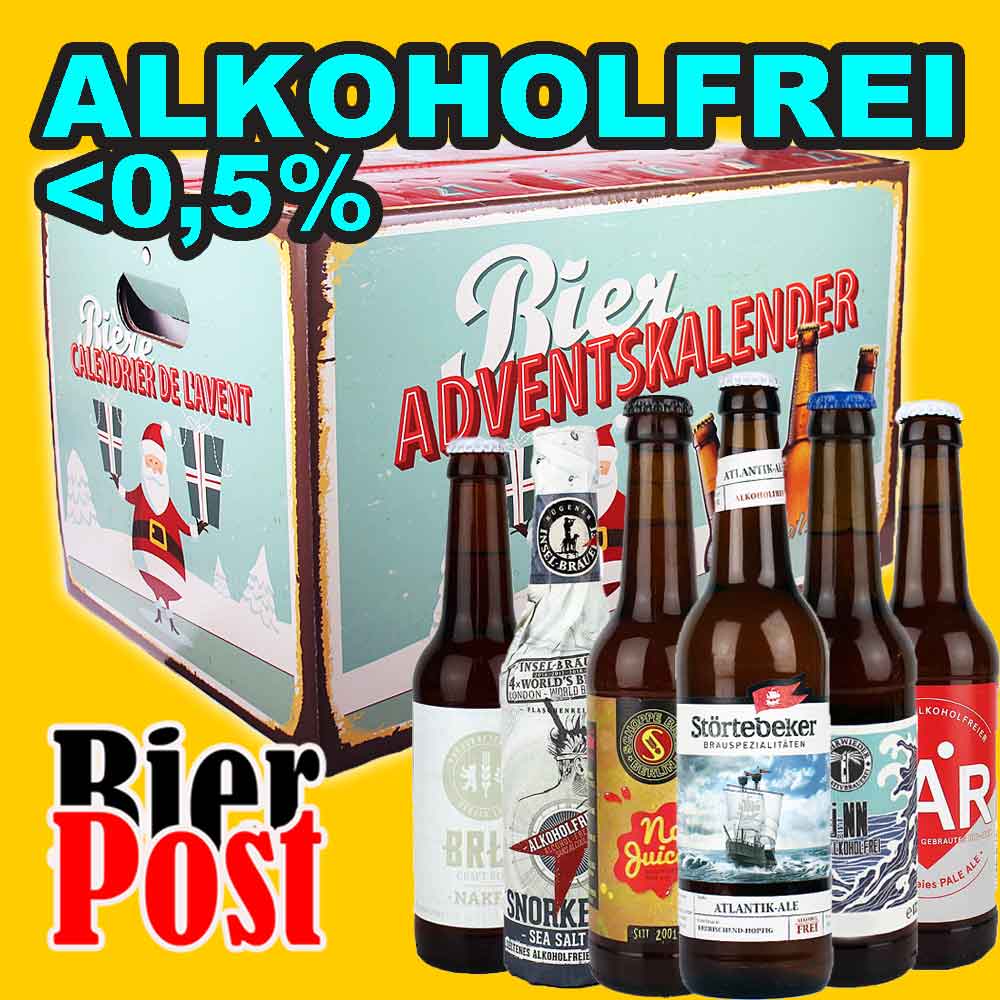 Bild von Bier-Adventskalender - ALKOHOLFREIE BIERE bis Alc. 0,5% Vol. - in der Adventsbox - incl BierPostCARD 
