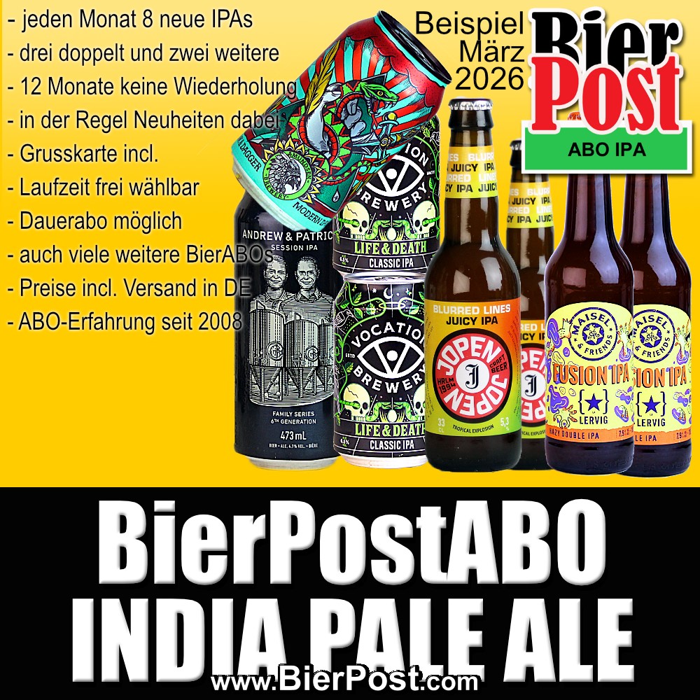 Bild von BierPostABO - INDIA PALE ALE (IPA) - incl. BierPostCARD GRATIS dazu  incl. Versandkosten in DE  