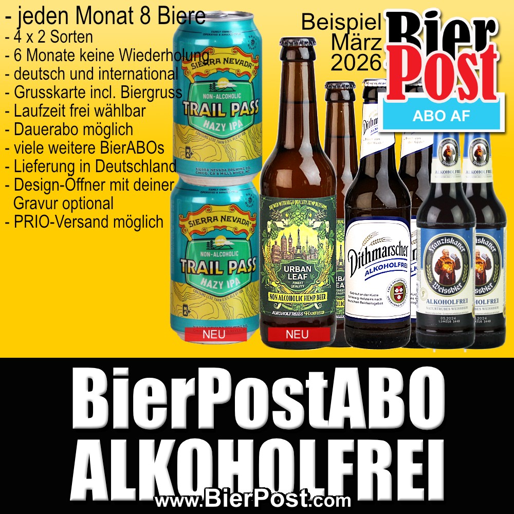 Bild von BierPostABO - ALKOHOLFREI - incl. Versand in DE, incl BierPostCARD  