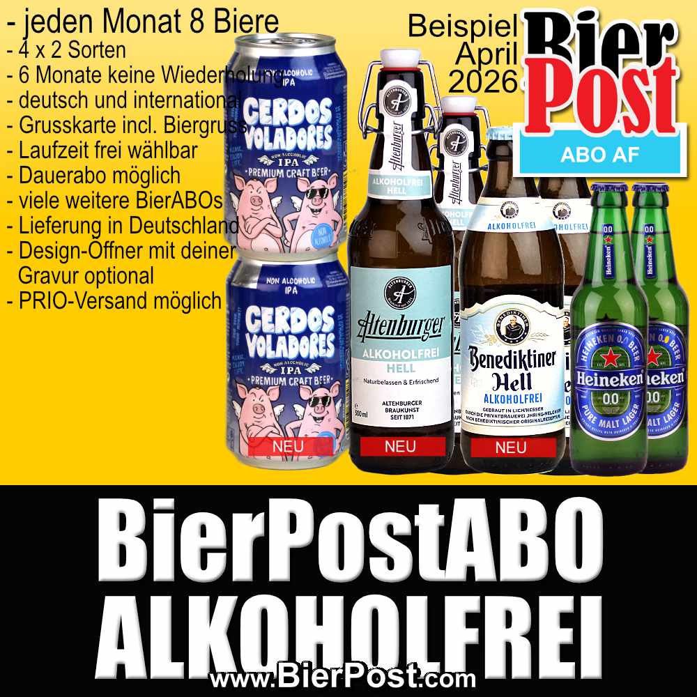 Bild von BierPostABO - ALKOHOLFREI - incl. Versand in DE, incl BierPostCARD 