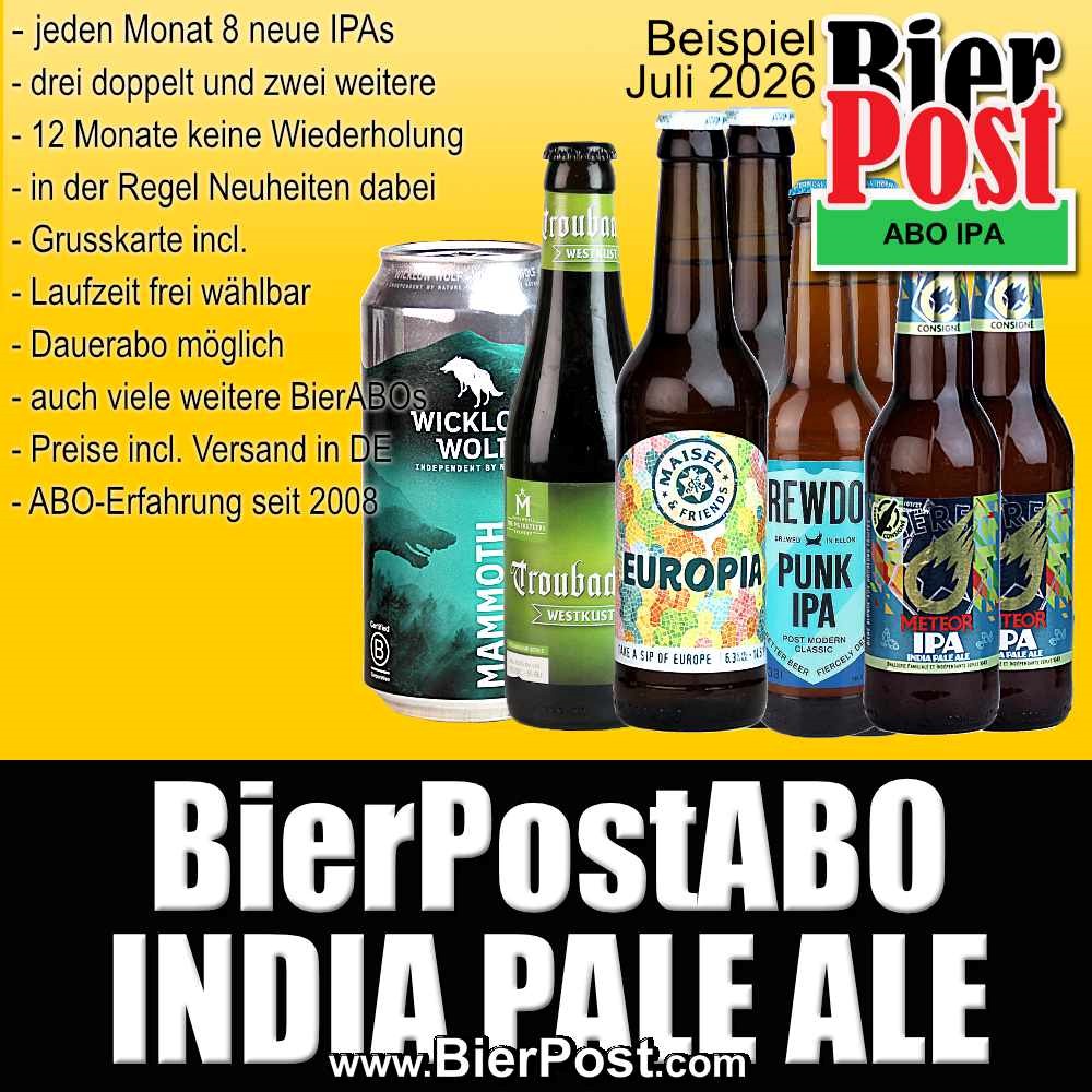 Bild von BierPostABO - INDIA PALE ALE (IPA) - incl. BierPostCARD GRATIS dazu  incl. Versandkosten in DE  