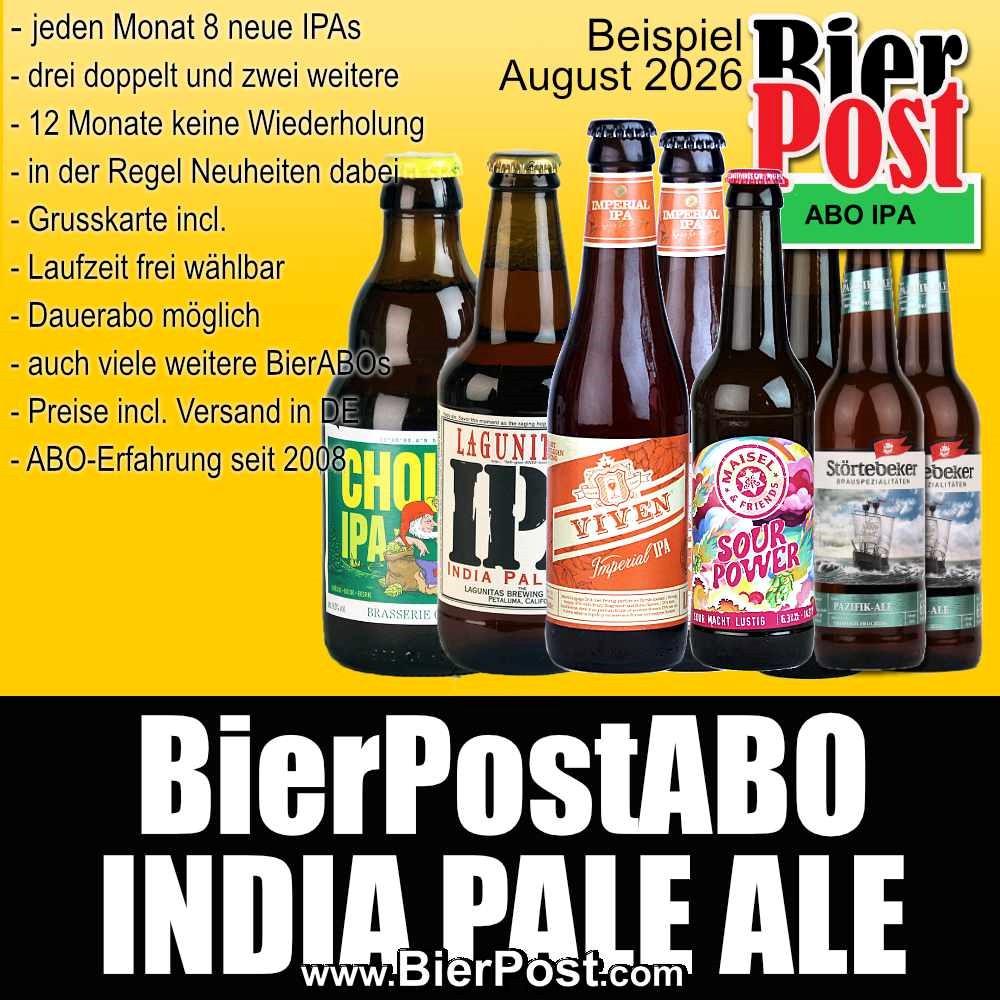Bild von BierPostABO - INDIA PALE ALE (IPA) - incl. BierPostCARD GRATIS dazu  incl. Versandkosten in DE  